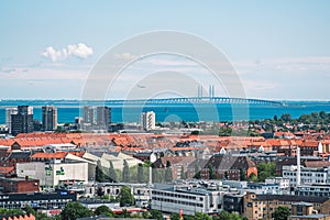 Panoramic or aerial view of Copenhagen, Denmark