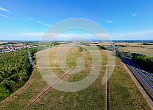 Panoramic Aerial View of Daweid Corn Fields: The Contested Upcoming ZAC in Florival, Guebwiller 2023 Vision, Haut-Rhin, Alsace photo