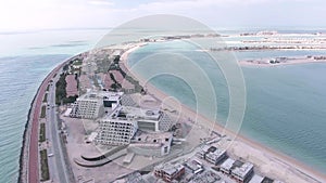 Panoramic aerial view of Dubai Palm Jumeirah Island; United Arab Emirates