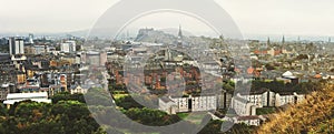 Panoramic aerial view of Edinburgh