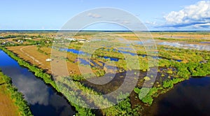 Panoramic aerial view of Everglades, Florida