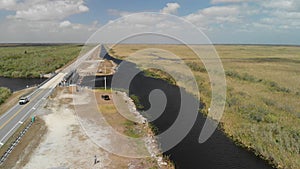 Panoramic aerial view of Everglades Swamps in Florida - USA