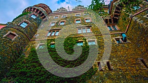 Panoramic aerial view of the famous and majestic poland 2019 Castle surrounded by erotic vegetation - Bilder