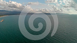 Panoramic aerial view of Follonica coastline - Italy