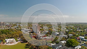 Panoramic aerial view of Forsyth Park in Savannah