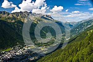Chamonix panorama aerial view photo