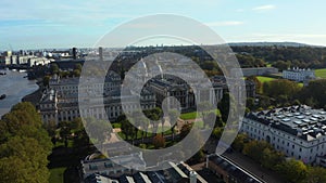 Panoramic aerial view of Greenwich Old Naval Academy