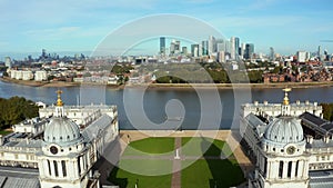 Panoramic aerial view of Greenwich Old Naval Academy