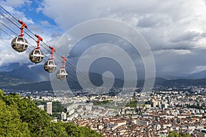 Panoramic aerial view of Grenoble city, France photo