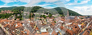 Panoramic aerial view of Heidelberg