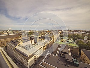 Panoramic aerial view of Helsinki city, capital of Finland