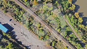 Panoramic aerial view of historic city Uzhhorod in a beautiful summer day