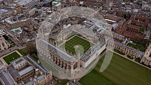 Aerial View Landscape of the Famous Cambridge University, King& x27;s College, United Kingdom