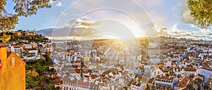 Panoramic aerial view of Lisbon city photo