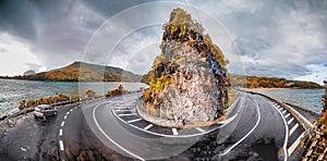 Panoramic aerial view of Maconde viewpoint in Mauritius