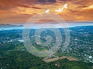 Panoramic aerial view on Managua city