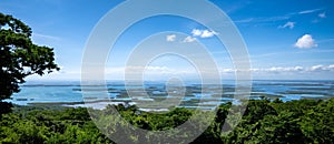 Panoramic aerial view of mangrove forests in Morrocoy National Park , Venezuela.