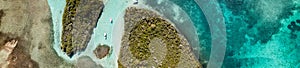 Panoramic aerial view of mangroves at Los Juanes in Morrocoy National Park, Venezuela.