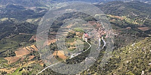 Panoramic Aerial View of Morera del Montsant, a beautiful village in Priorat, Catalonia photo