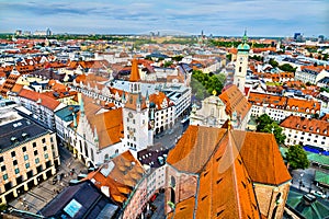 Panoramic aerial view of Munich, Germany