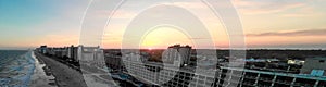 Panoramic aerial view of Myrtle Beach skylineon a sunny day from drone point of view, South Carolina