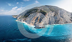 Panoramic aerial view of the north coast of Skiathos island photo