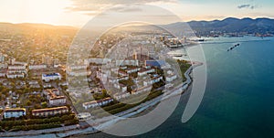 Panoramic aerial view of Novorossiysk, Russia