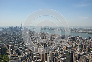 Panoramic aerial view over Manhattan, New York City