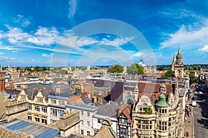 Panoramic aerial view of Oxford