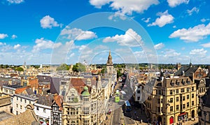 Panoramic aerial view of Oxford