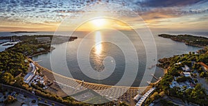 Panoramic aerial view of the popular celebtrity beach of Astir, Athens, Greece