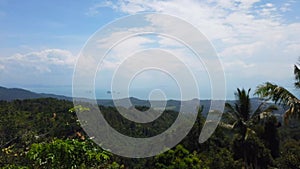 Panoramic aerial view from resort in Koh Samui island Thailand