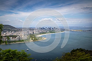 Panoramic aerial view of Rio de Janeiro, Guanabara Bay and Flamengo Park - Rio de Janeiro, Brazil