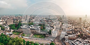 Panoramic aerial view of the Royal Palace Brussels, Belgium