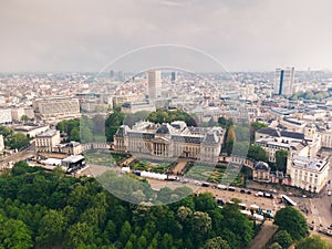 Panoramic aerial view of the Royal Palace Brussels, Belgium