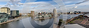 Panoramic view Salford Quay Manchester UK photo