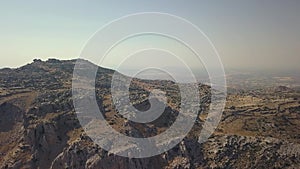 Panoramic aerial view of The Sierra del Torcal `El Torcal` montain in Antequera