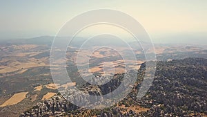 Panoramic aerial view of The Sierra del Torcal `El Torcal` montain Antequera