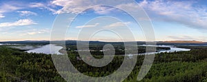 Panoramic Aerial View of a small town, Pelly Crossing