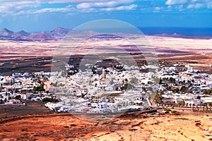 Aerial view of Teguise Municipality in the central part of Lanzarote