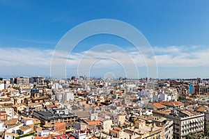 Panoramic Aerial View of Valencia City in Summer, Spain, Europe