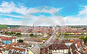 Panoramic aerial view of Wurzburg