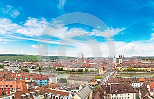 Panoramic aerial view of Wurzburg