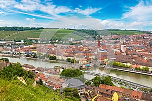 Panoramic aerial view of Wurzburg