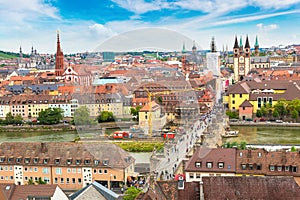 Panoramic aerial view of Wurzburg