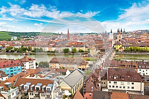 Panoramic aerial view of Wurzburg