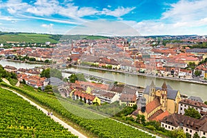 Panoramic aerial view of Wurzburg