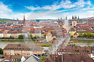 Panoramic aerial view of Wurzburg