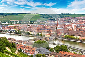 Panoramic aerial view of Wurzburg