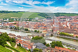 Panoramic aerial view of Wurzburg